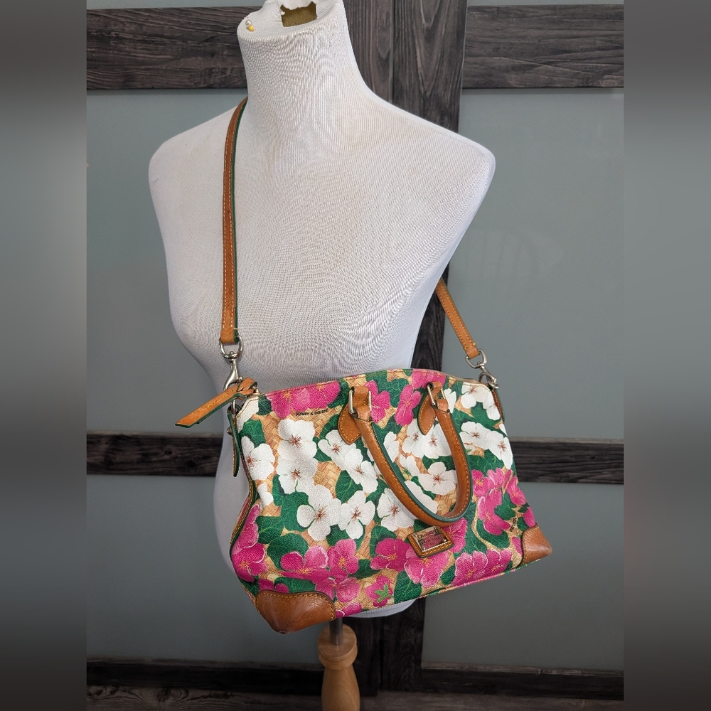 Dooney & Bourke Floral Leather Satchel Bag